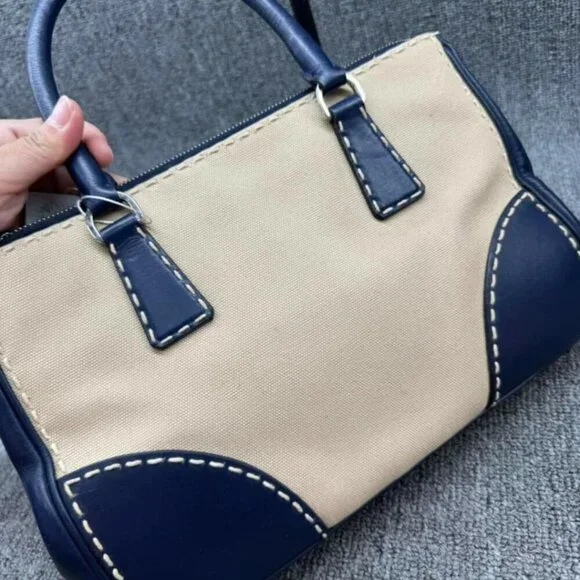 100% Authentic Prada City Canvas Satchel Bag 410-120524 - Picture 4 of 16